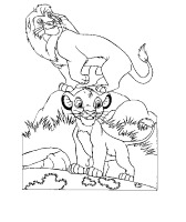 A coloring page of the lion king